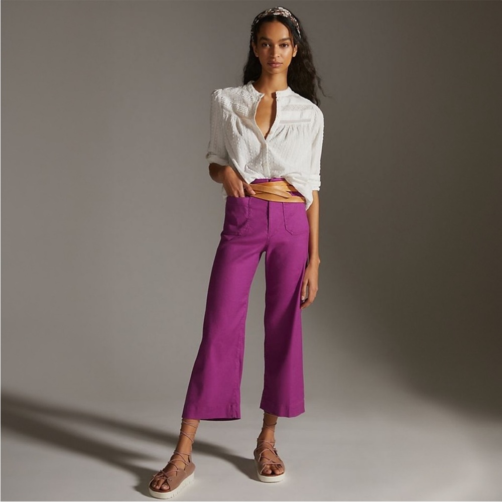 Anthropologie Purple Cropped Pants